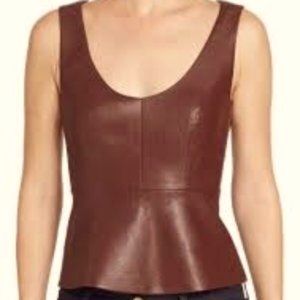Bcbgmaxazria Claudiana leatherette vest in burgundy